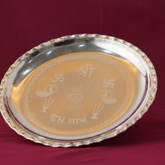 Silver plating pooja thali