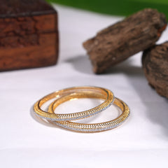 2 Piece rodium bangles