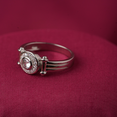 Silver cz ladies ring