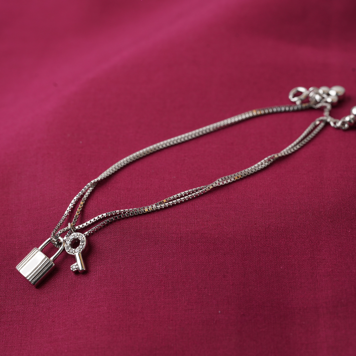Silver fancy anklet