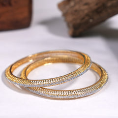 2 Piece rodium bangles