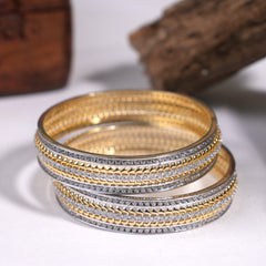 2 Piece rodium bangles