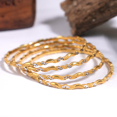 4 piece rodium bangles