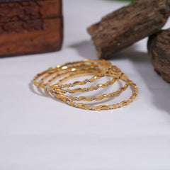 4 piece rodium bangles