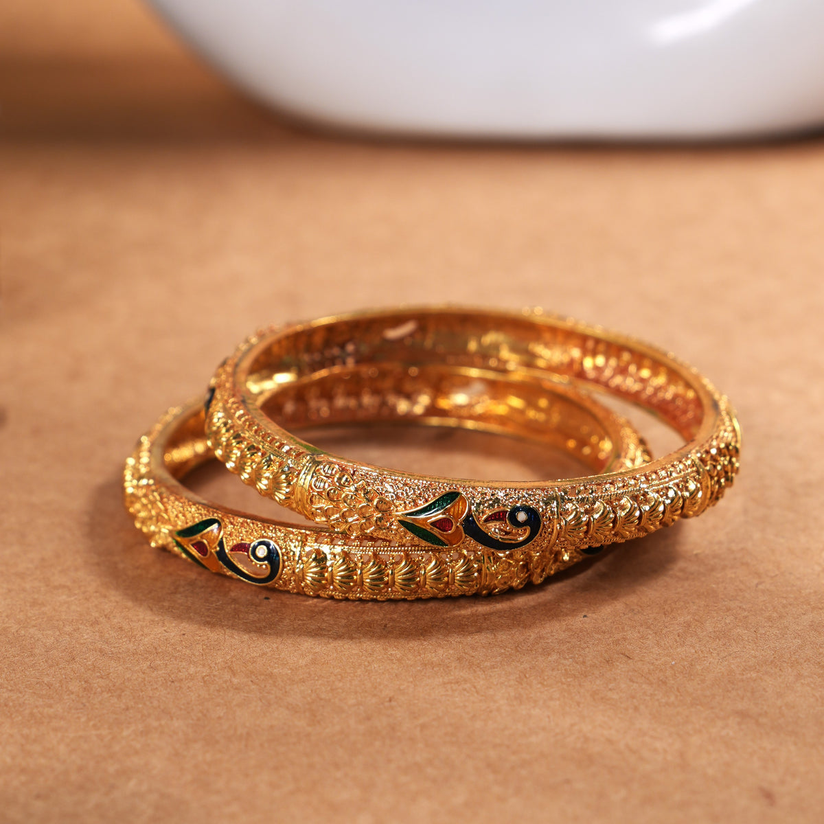Peacock temple bangles