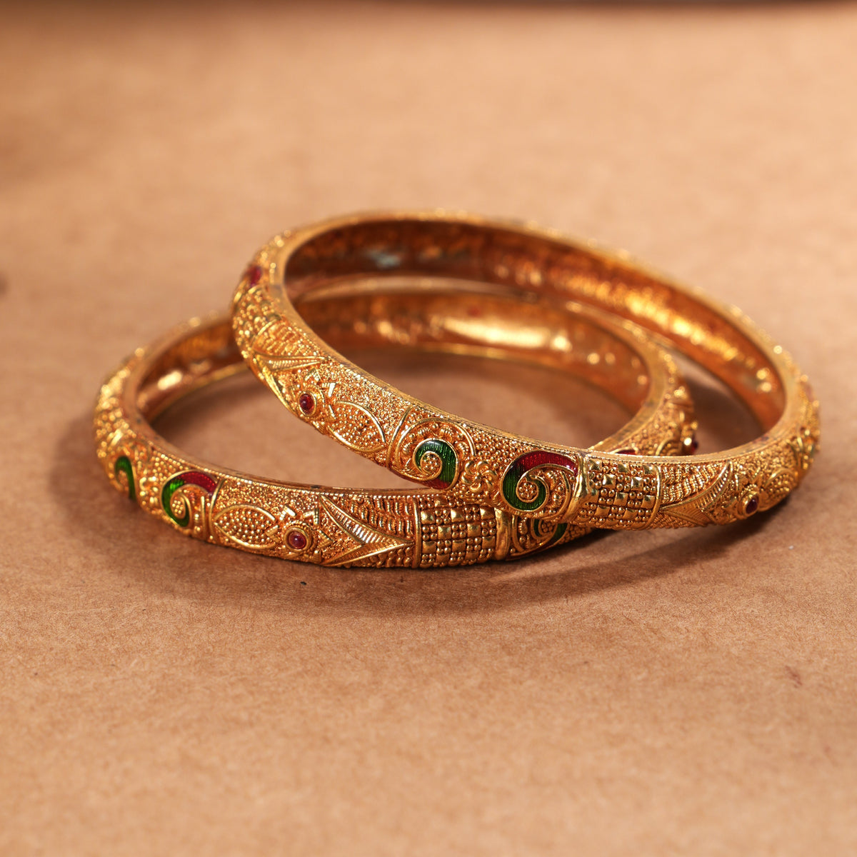 Temple peacock bangles